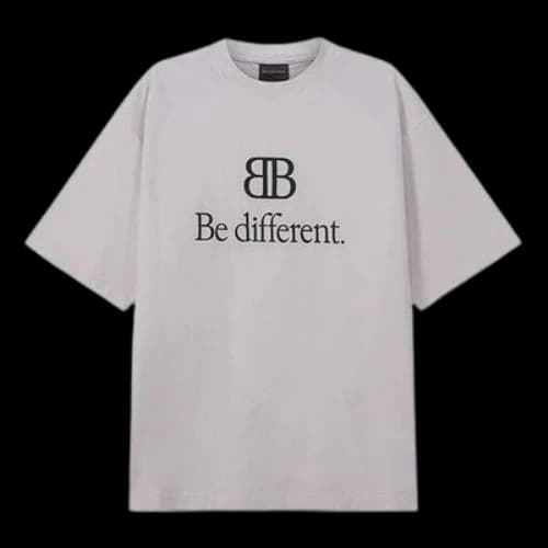 Balenciaga BB Be Different T-Shirt Medium Fit 'Grey'