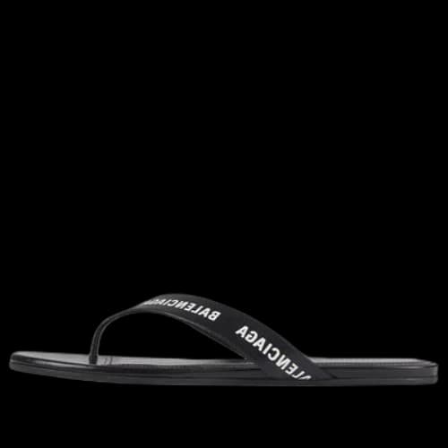Balenciaga Round Printing Calfskin Sandals Black (Women's)