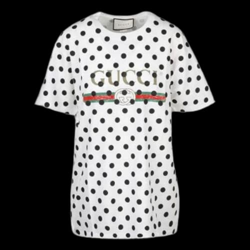 Gucci With Round Neck And Wave Dot Letters For White (Women's)