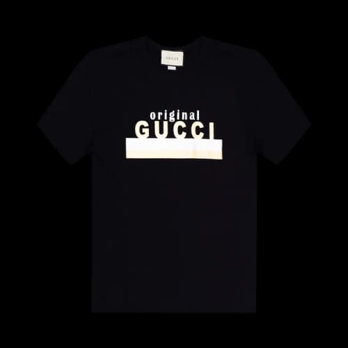 Gucci Gold And Silver Striped Letter Logo Short Sleeve For Black (Women's)