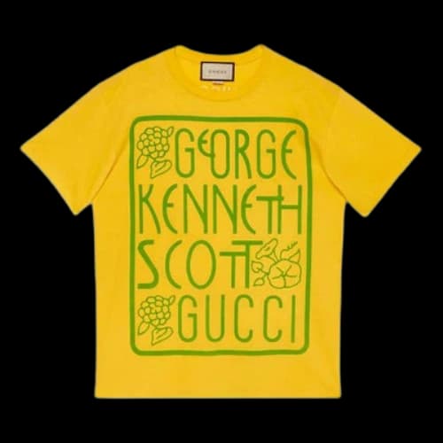 Gucci Artist Ken Scott Printed Series Letter Printed For Yellow (Women's)