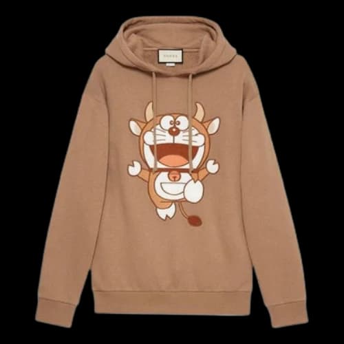 Gucci x Doraemon Hooded Sweatshirt 'Brown' (Women's)