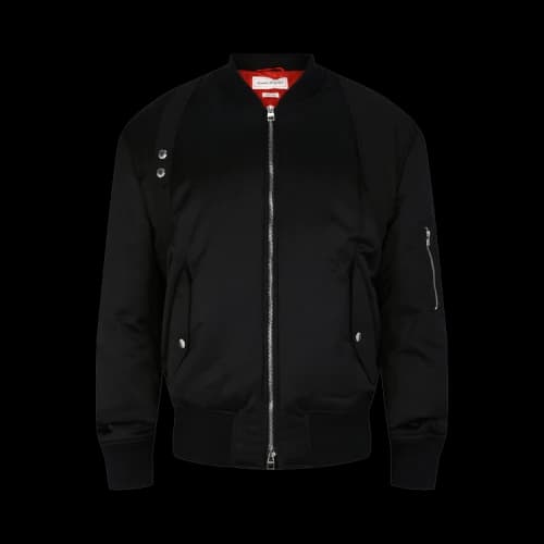 Alexander McQueen Harness Ma 1 Bomber Jacket Black