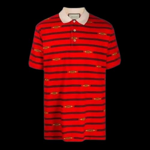 Gucci Horsebit Striped Polo Shirt 'Red'