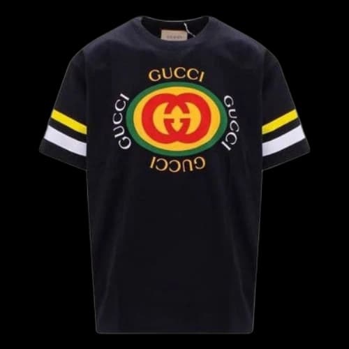 Gucci GG Logo Print Cotton T-Shirts 'Black'