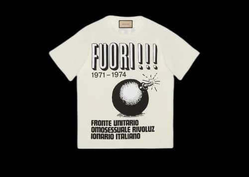 Gucci Cotton Jersey With Fuori!!! Print T-shirt White