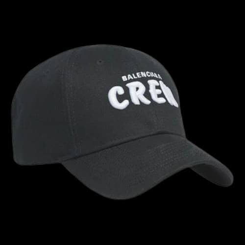 Balenciaga Embroidered Crew Logo Baseball Cap 'Black'