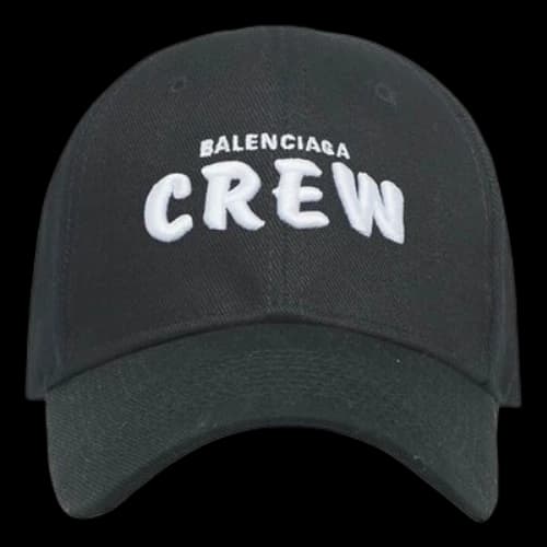 Balenciaga Embroidered Crew Logo Baseball Cap 'Black'