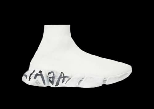 Balenciaga Speed 2.0 Graffiti Recycled Knit White (Women's)