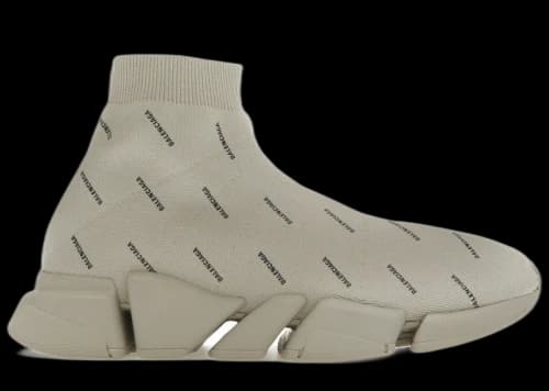Balenciaga All Over Logo Speed 2.0 Beige