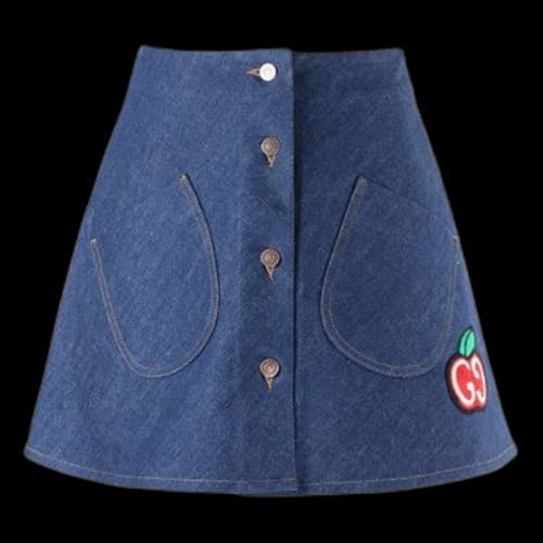 Gucci SS21 Single-Breasted Denim Skirt Blue (Women's)