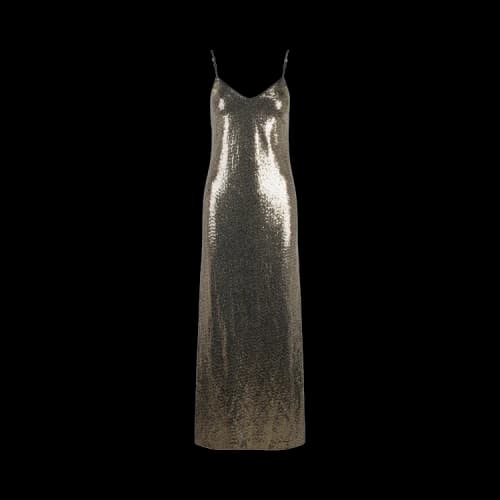 Gucci Sequin Sleeveless Cocktail Dress Black Gold
