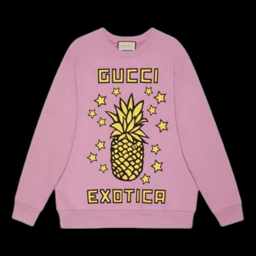 Gucci Pineapple Printed Long Sleeve Sweater For Pink (Women's)