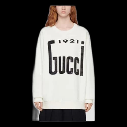 Gucci Crystal '1921 Gucci' Sweatshirt 'White' (Women's)