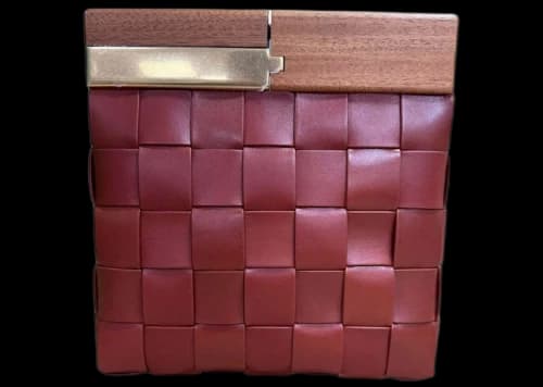 Bottega Veneta BV Snap Clutch Bag Rust