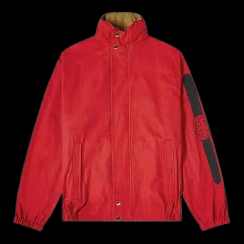Gucci Reversible Logo Arm Hooded Jacket 'Red'