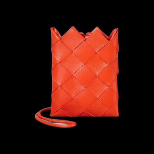 Bottega Veneta Intrecciato Leather Shoulder Bag 'Orange'