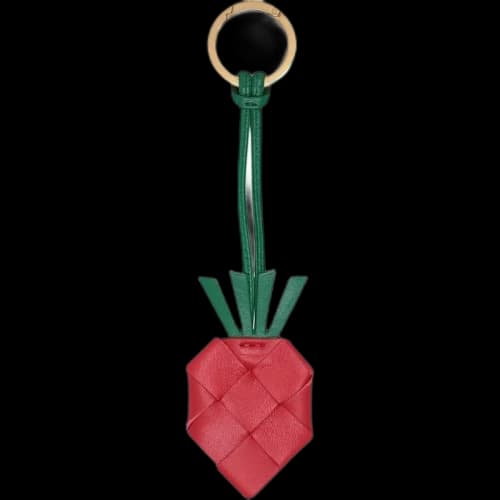 Bottega Veneta Intrecciato Strawberry Keyring Red