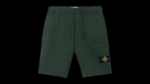 Stone Island Organic Cotton Fleece 6200011 Shorts Black