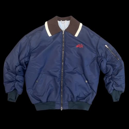 Charles Jeffrey Loverboy Bomber Jacket With Knitted Collar 'Navy'