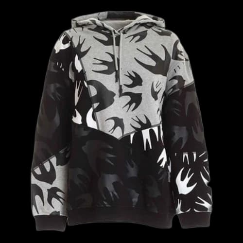 Alexander McQueen Swallow Pattern Hoodie 'Black' (Women's)