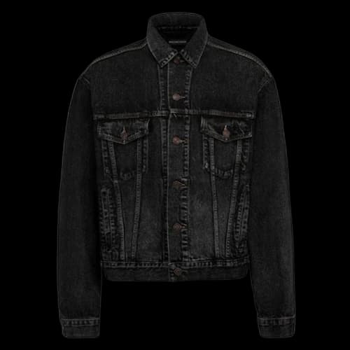 Balenciaga Logo Denim Jacket Black