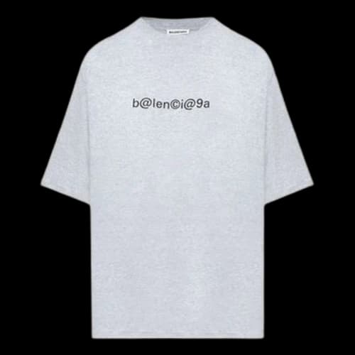 Balenciaga SS21 Printing Round-neck Tee Grey