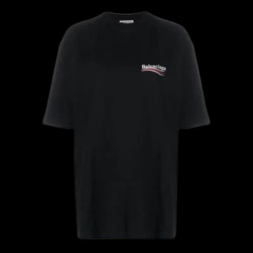 Balenciaga Political Campaign Printing Large Version Short Sleeve Black