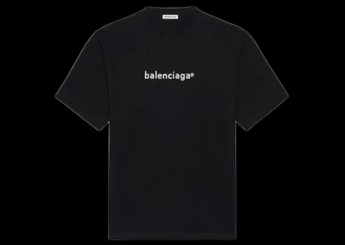 Balenciaga Womens New Copyright Large Fit T-shirt Black