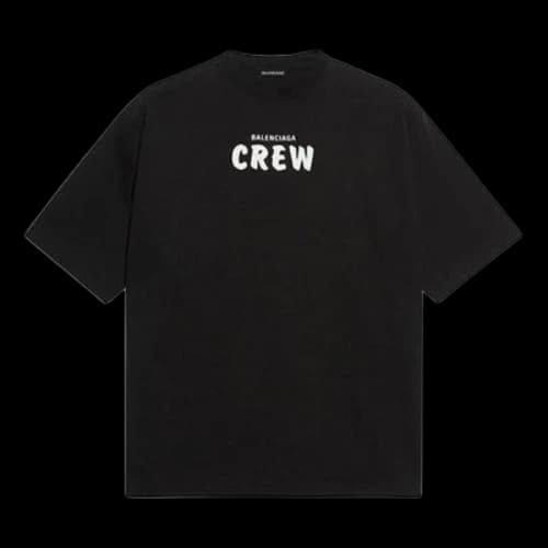 Balenciaga Crew Printing Loose Short Sleeve Black