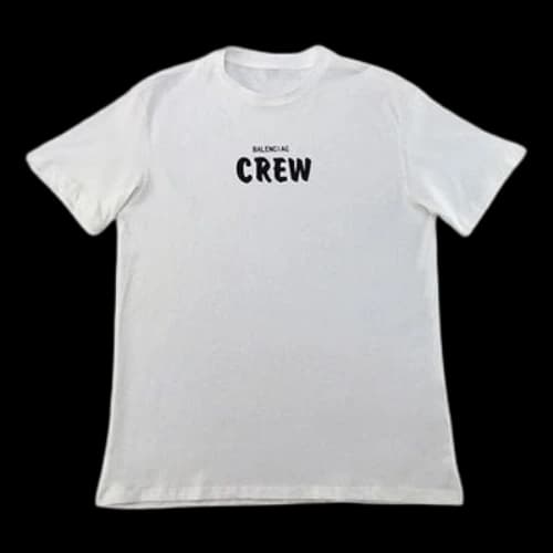 Balenciaga Crew Printing Short Sleeve White