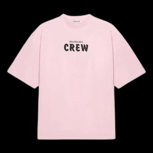 Balenciaga Crew Logo Printing Short Sleeve Pink/Red