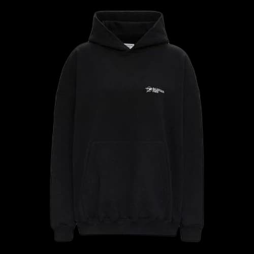 Balenciaga SS21 Logo otton Hoodie 'Black' (Women's)
