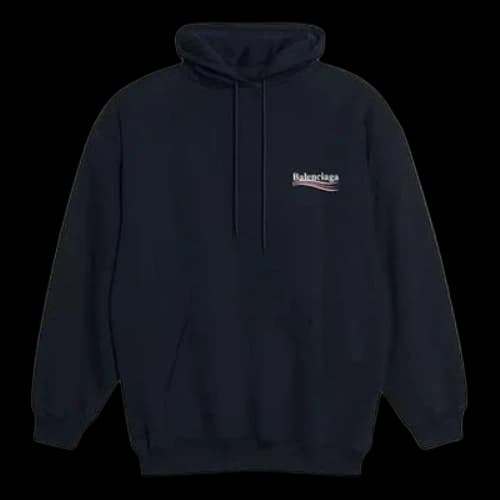 Balenciaga Embroidered Political Campaign Oversized Hoodie 'Black White'