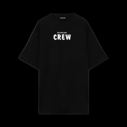 Balenciaga Crew Logo Tee 'Black/White'