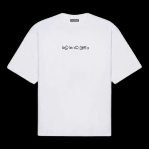 Balenciaga Symbolic Round Neck Alphabet Printing Short Sleeve White