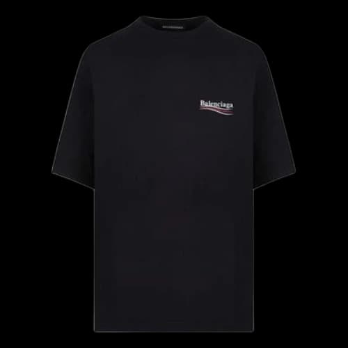 Balenciaga MENS SS20 Logo Loose Short Sleeve Black
