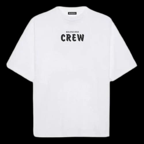 Balenciaga Crew Alphabet Printing Short Sleeve White
