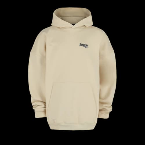 Balenciaga Political Campaign Logo-Embroidered Hoodie Cream/Black/Blue