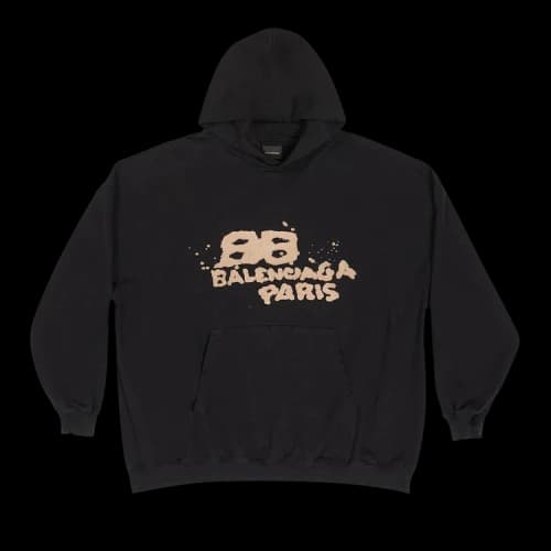 Balenciaga Hand Drawn BB Icon Hoodie 'Black'