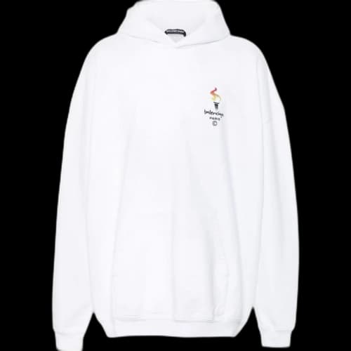 Balenciaga Unisex Logo Oversize Sweatshirt White