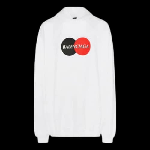 Balenciaga Uniform Logo Print Hoodie 'White'