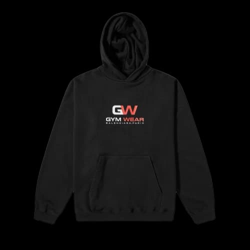 Balenciaga Gym Wear Logo Hoodie 'Black'