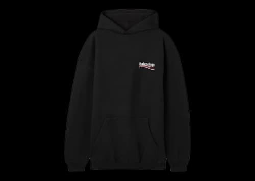 Balenciaga Political Campaign Large Fit Hoodie Black