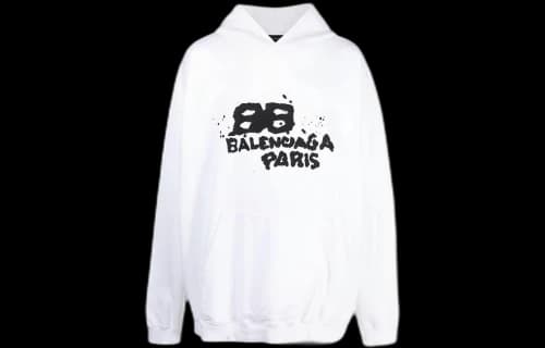 Balenciaga Hand-Drawn BB Icon Hoodie Large Fit 'White'