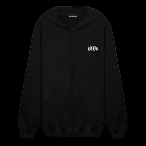 Balenciaga Crew Alphabet Printing Zipper Unisex Black