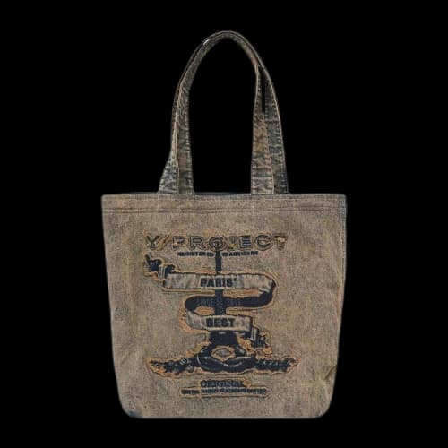 Y/Project Paris Best Distressed Denim Tote Bag 'Beige'