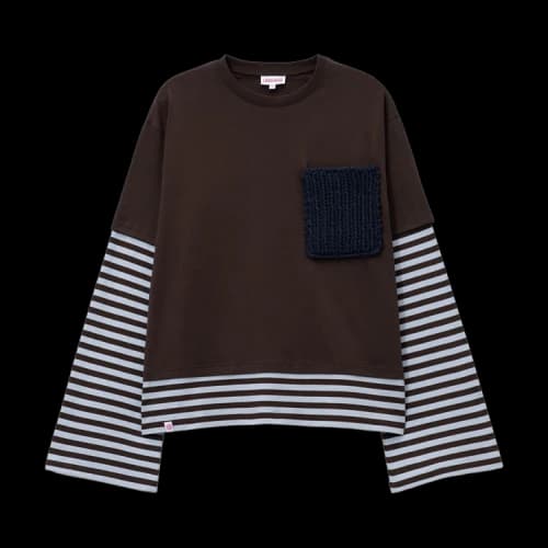 Charles Jeffrey Loverboy Long-Sleeve 2-In-1 Tee 'Brown Stripe'