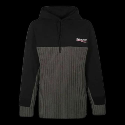 Balenciaga Cola Label Splicing hooded Sports Black