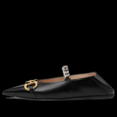 Gucci Ballet Flat With Horsebit Leather 'Black' (Women's)